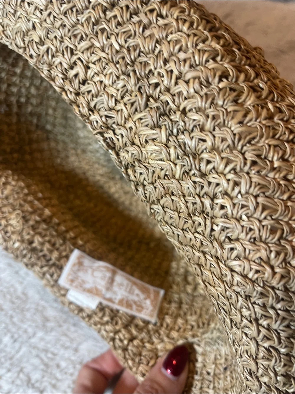 Woven Straw Sun Hat with Bead & Animal Charm Trim - Natural
